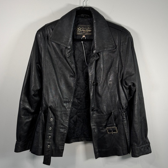 Vintage Leather Black Leather Size Medium with Belt